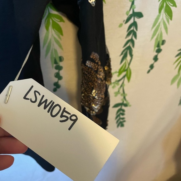 NWT GRIM Crewneck Sweatshirt with Sequin Designs on Sleeves B1 - Picture 4 of 8